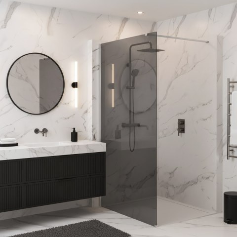 Kabina prysznicowa Walk-In Rea Flexi Grey / Chrome 140