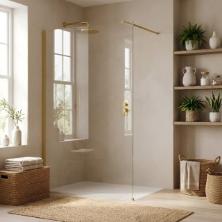Kabina prysznicowa Walk-In Rea Flexi Transparent / Brush Gold 70