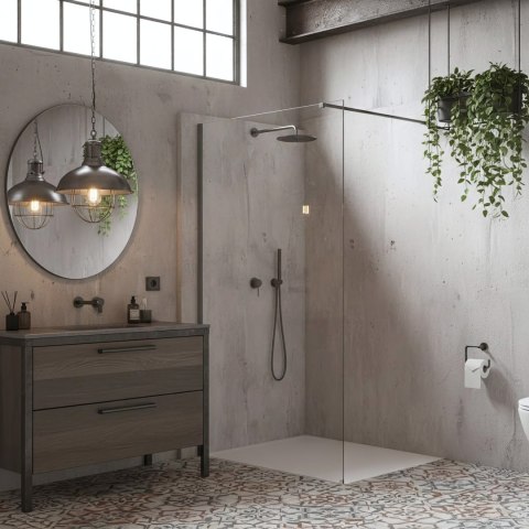 Kabina prysznicowa Walk-In Rea Flexi Transparent / Tytan 90