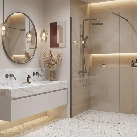 Kabina prysznicowa Walk-In Rea Flexi Transparent / Tytan 90