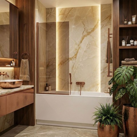 Parawan Rea Elegant Miedź Szczotkowana 80 Nawannowy
