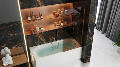 Parawan Rea Elegant Miedź Szczotkowana 80 Nawannowy