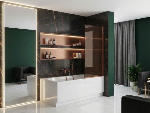 Parawan Rea Elegant Miedź Szczotkowana 80 Nawannowy