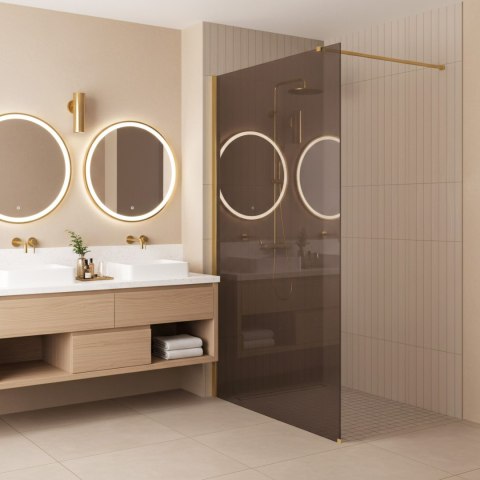Kabina prysznicowa Walk-In Rea Flexi Brown / Gold 110