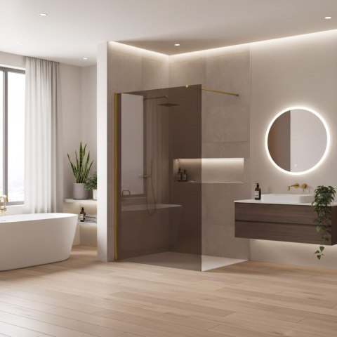 Kabina prysznicowa Walk-In Rea Flexi Brown / Gold 80