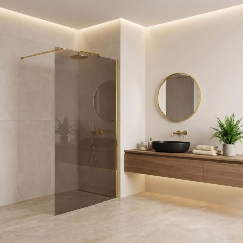 Kabina prysznicowa Walk-In Rea Flexi Brown / Gold 80