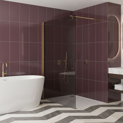 Kabina prysznicowa Walk-In Rea Flexi Grey / Gold 100