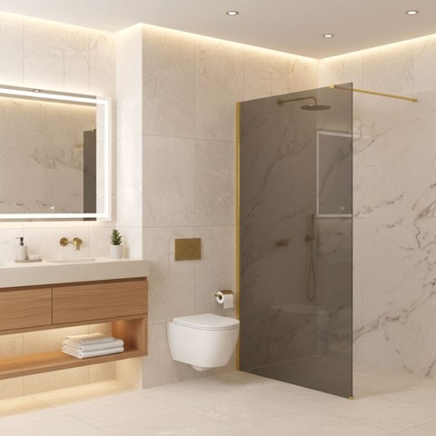 Kabina prysznicowa Walk-In Rea Flexi Grey / Gold 100