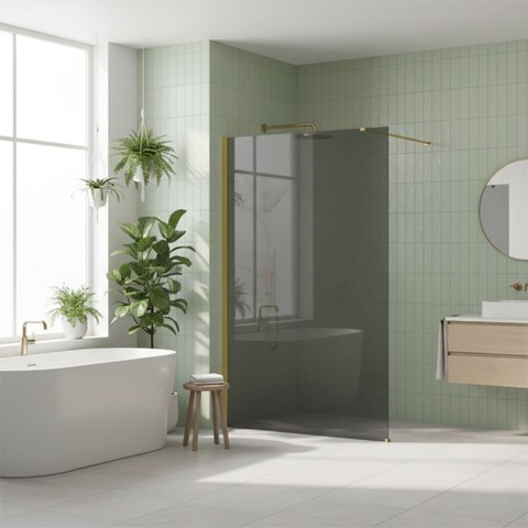 Kabina prysznicowa Walk-In Rea Flexi Grey / Gold 140