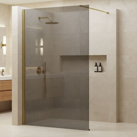 Kabina prysznicowa Walk-In Rea Flexi Grey / Gold 140