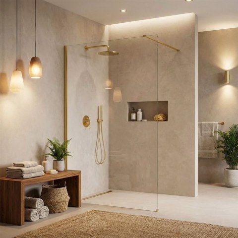 Kabina prysznicowa Walk-In Rea Flexi Transparent / Gold 120