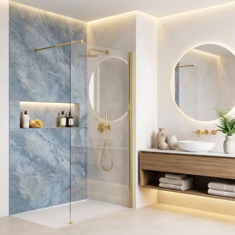Kabina prysznicowa Walk-In Rea Flexi Transparent / Gold 120