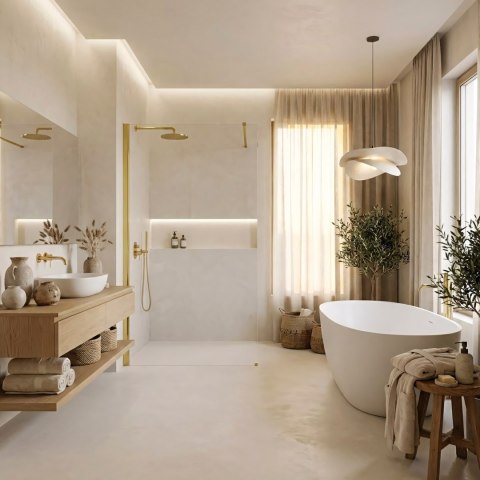 Kabina prysznicowa Walk-In Rea Flexi Transparent / Gold 130