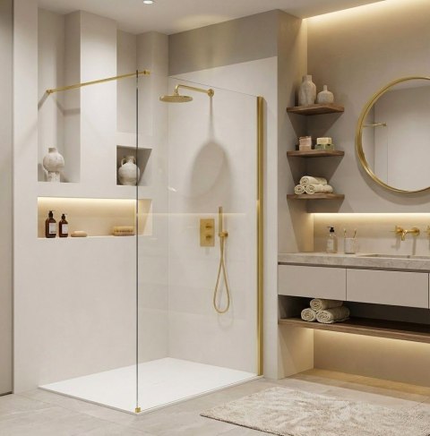 Kabina prysznicowa Walk-In Rea Flexi Transparent / Gold 130