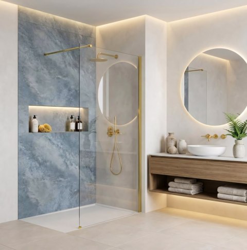 Kabina prysznicowa Walk-In Rea Flexi Transparent / Gold 70