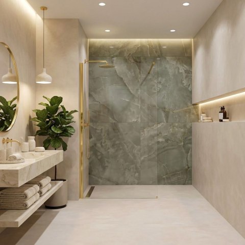 Kabina prysznicowa Walk-In Rea Flexi Transparent / Gold 70