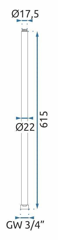 Przedłużka do zestawu wannowo-prysznicowego Miedź Szczotkowana 60cm