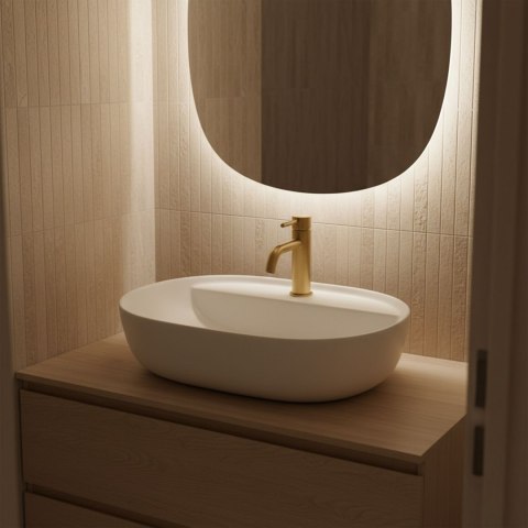 Umywalka Nablatowa REA Aura 51 White Matt