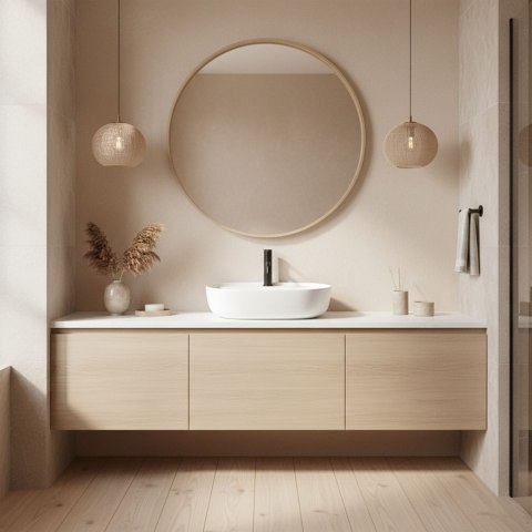 Umywalka Nablatowa REA Aura 51 White Matt