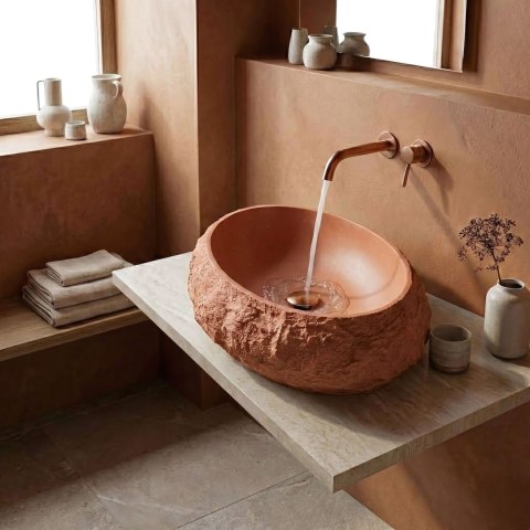 Umywalka nablatowa Rea Mika Terracotta
