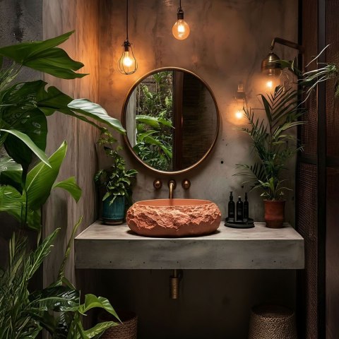 Umywalka nablatowa Rea Mika Terracotta