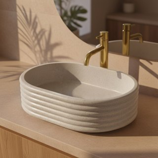 Umywalka nablatowa Rea Nicoletta Beige