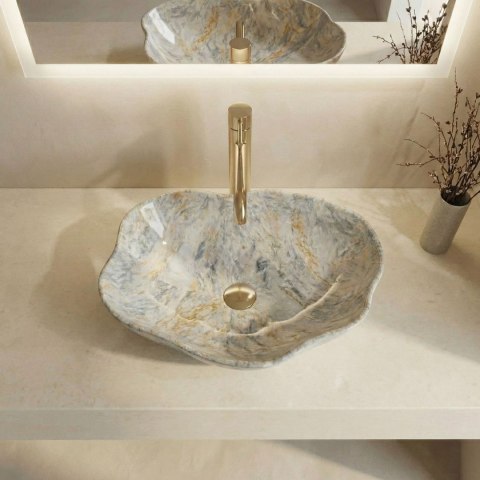 Umywalka nablatowa Rea Pearl Ruststone