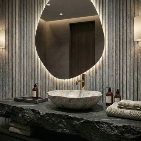 Umywalka nablatowa Rea Pearl Ruststone