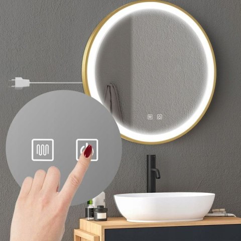 LUSTRO ŚCIENNE LED 100cm MMJ Złote Szczotkowane