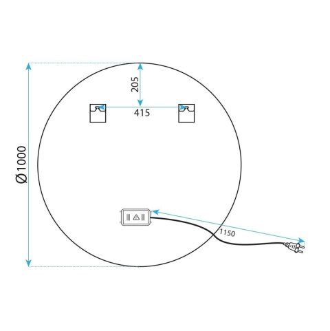 LUSTRO ŚCIENNE LED 100cm MMJ Złote Szczotkowane