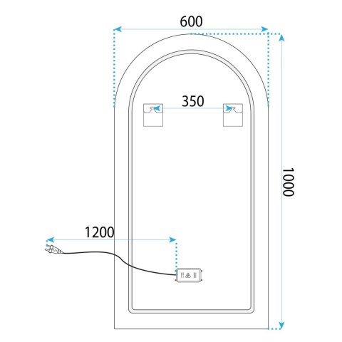 LUSTRO ŚCIENNE LED 60x100cm DART GOLD