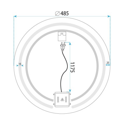 Lustro ścienne LED 50cm Modern