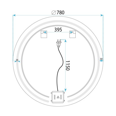 Lustro ścienne LED 80cm Modern