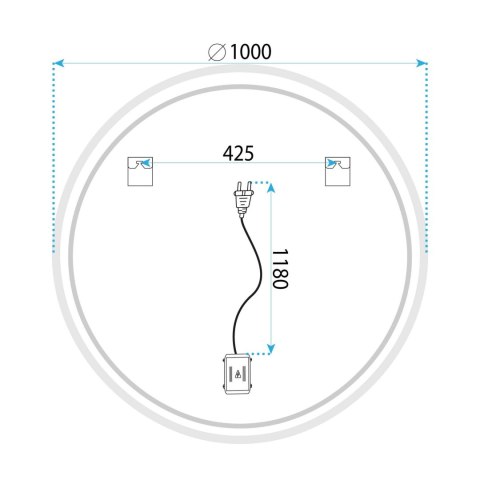 LUSTRO ŚCIENNE LED 100cm HZJ100