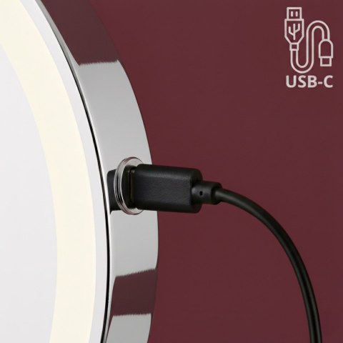 Lustro ścienne dwustronne kosmetyczne LED Glow Chrom