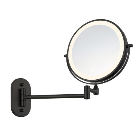 Lustro ścienne dwustronne kosmetyczne LED Glow Czarne