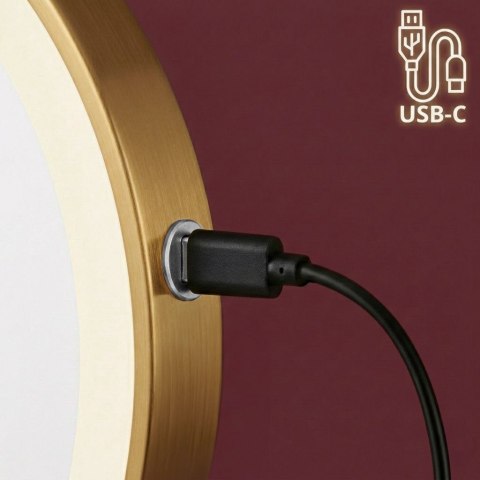 Lustro ścienne dwustronne kosmetyczne LED Glow Złoto Vintage