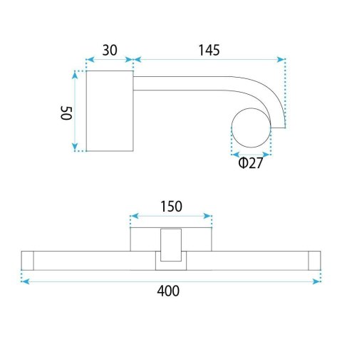 Kinkiet łazienkowy LED APP1887-1W 40cm Czarny