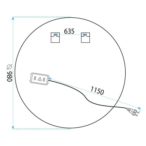 LUSTRO ŚCIENNE LED 100cm BAS