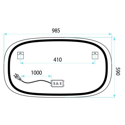 Lustro ścienne LED 100x60cm TOP-4