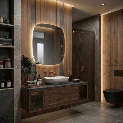 Lustro ścienne LED 70x70cm TOP