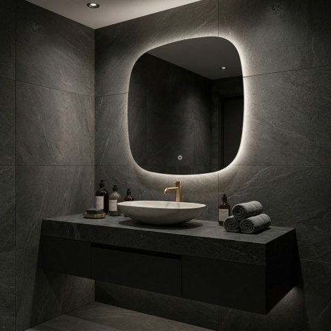Lustro ścienne LED 70x70cm TOP