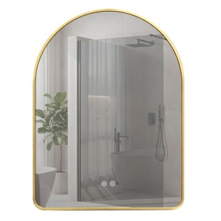 Lustro ścienne LED 80x60cm CAMLOT Złote Szczotkowane