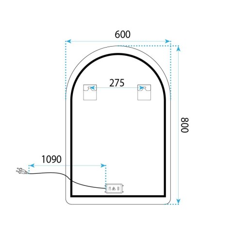 Lustro ścienne LED 80x60cm CAMLOT Złote Szczotkowane