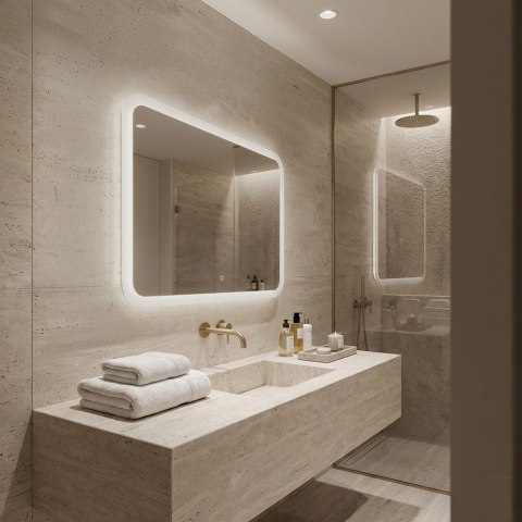 Lustro ścienne LED 80x60cm TOP-3