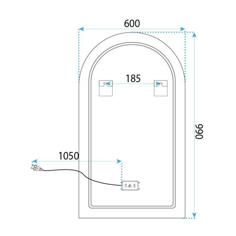Lustro ścienne LED 90x60cm TOP-1