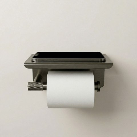 Uchwyt na papier toaletowy z półką 6613 Modern Tytan