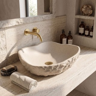Umywalka nablatowa Rea Isla Warm Beige