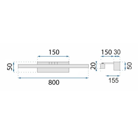 Kinkiet łazienkowy LED APP1862-1W 80 cm Złoty