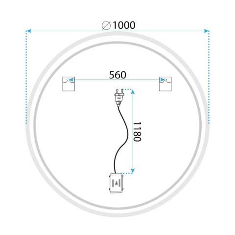 Lustro ścienne LED SOFT 100